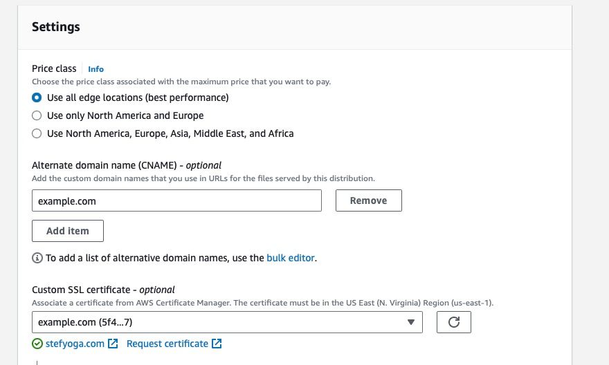 Cloudfront distribution alternative domain name configuration Cloudfront distribution alternative domain name configuration